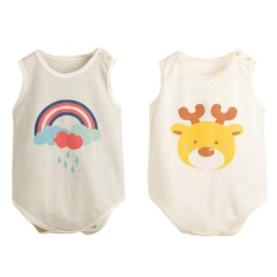 Rainbow moose organic onesie set