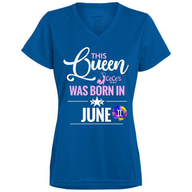 This Queen Was Born In June Ladies' Wicking T-Shirt