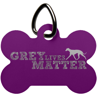 Grey Lives Matter Logo Dog Bone Pet Tag
