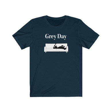 UNISEX Grey Day T-Shirt with Greyhound on Couch
