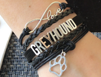 Infinity Love Dog Paw Greyhound Bracelet