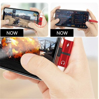 Two-in-One Dual Ports Headphone and Charging Adapter for IPhones