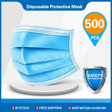 500pcs Disposable Masks 3-layer Non-Woven Face Mask Anti Dust Mouth Mask Protection Breathing Soft Protective Mask 10/50/100/200 pcs (20 PCS)
