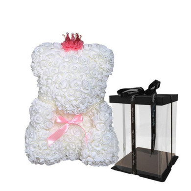 25cm Red Rose Teddy Bear Rose Flower Artificial Decoration