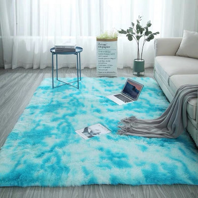European Long Hair Area Rug Carpet Bedroom Bay Window Bedside Mat Washable Blanket