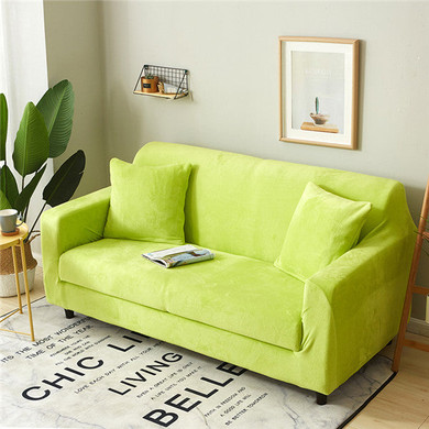 Couch Covers Solid Color Plush Thicken Elastic Universal Sectional Slipcover Stretch Material