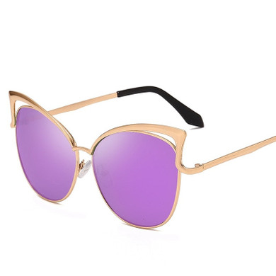 Women New Brand Designer Metal Frame Mirror Rose Gold Sunglasses UV400