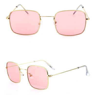 Brand Design Vintage Square Sunglasses for Women  Metal Frame Ocean Lens Retro Brand Design Vintage Square Sunglasses for Women  Metal Frame Ocean Lens Retro