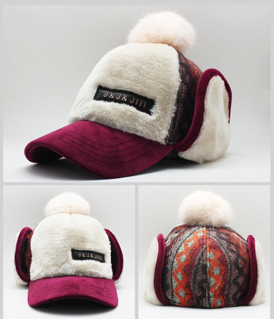 Warm Winter Earmuffs Baseball Cap Plus Velvet Thickening Plus Hairball Snapback