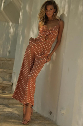 Straps Polka Dot Jumpsuit
