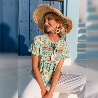 Ethnic floral print shirt