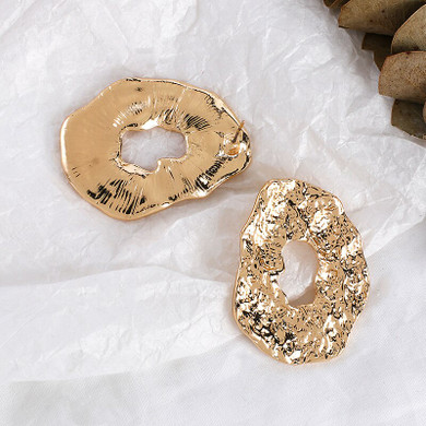 Irregular Oval Alloy Drop Earrings