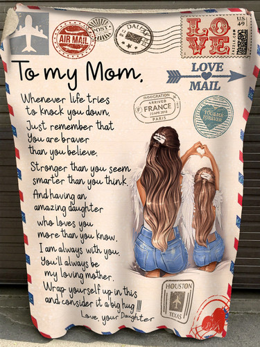 From Daughter To Mom Letter Love Distance Meaningful Quote 3D Printed Christmas Gift Quilt
