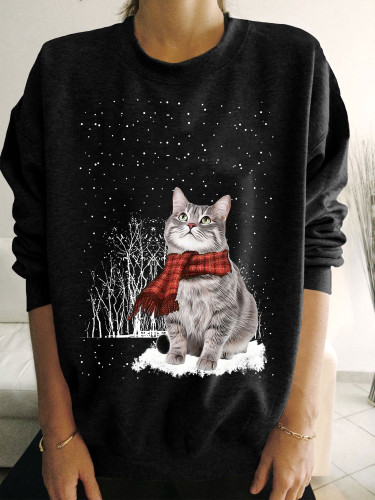 Cat Winter Christmas Gift Love Cat Sweater