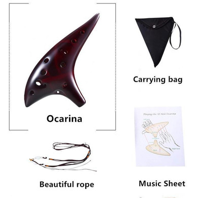 Holes Ocarina Alto C Smoldering Ceramic Submarine SharpChain +Display BaseS
