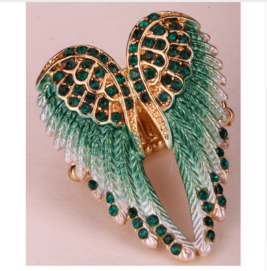 Gold and Silver Plated Angel Wings Stretch Ring