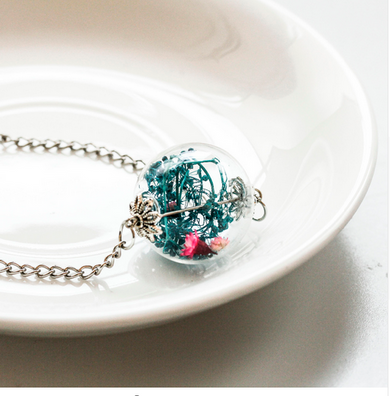 Glass Bottle Dried Flower Necklace Offer