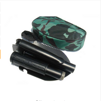 [4 in 1 ] Portable Folding Shovel with Pick Saw Compass