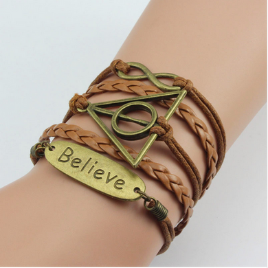 Unisex Jewelry Leather Double Infinite Multi-Layer Bracelets Offer