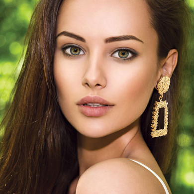 Statement Drop Geometric Metal Earrings