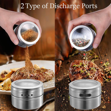 STAINLESS STEEL MAGNETIC SPICE JARS WITH WALL MOUNTED RACK (combo 12pcs) STAINLESS STEEL MAGNETIC SPICE JARS WITH WALL MOUNTED RACK (combo 12pcs)