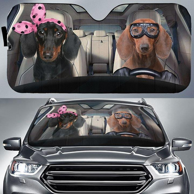 Happily Dachshunds Auto Sun Shade