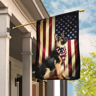 German Shepherd American Flag
