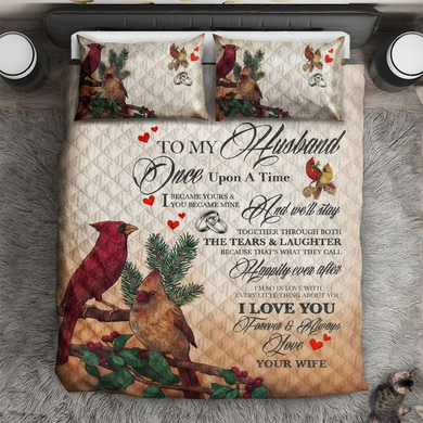 Special Gift To My Husband, Cardinal Couple Lovely Bedding Set