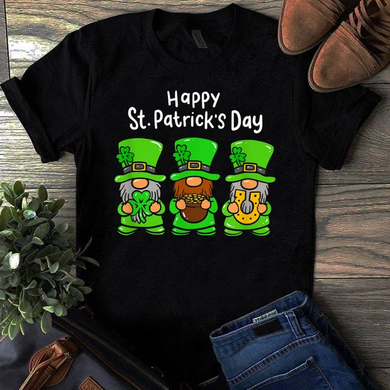 Three Irish Leprechaun Gnomes Happy Saint Patricks Day Outfit Cute T-Shirt