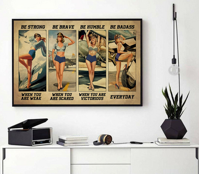 Aviation Poster | Be Strong - Be Brave - Be Humble