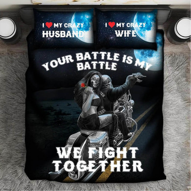 Your Battle Is My Battle, Skull Couple Bedding Set