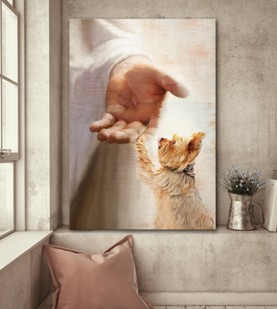 Jesus Take My Hand German Shepherd Dog Poster