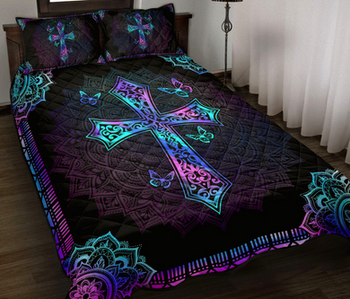 Cross Jesus Chrsit Gof Mandala Art Hologram Bedding Set