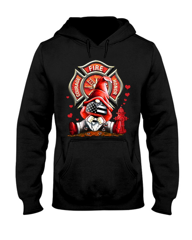 Firefighter Gnomie Valentine Hoodie