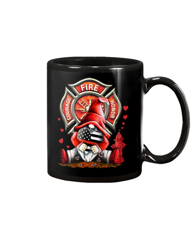 Firefighter Gnomie Valentine Mug