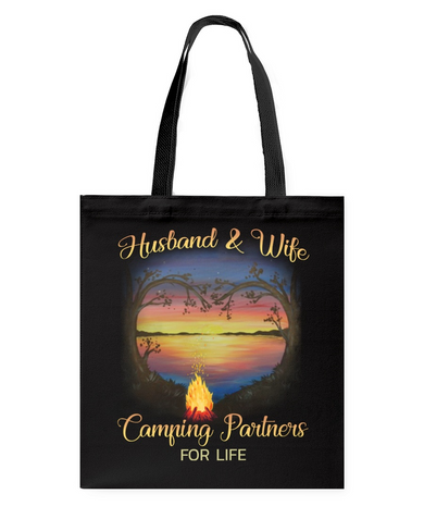 Valentine Day Gift, Husband And Wife Camping Partners For Life Tote Bag