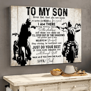 To My Son From Dad Biker Wall Art Poster