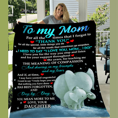 Cute Elephant, To My Mom I Love You Blanket