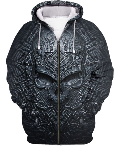 Skull Art 3D Printed Zip Hoodie