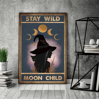 Stay Wild Moon Child Witch Cat Poster Stay Wild Moon Child Witch Cat Poster