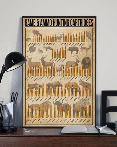 Game And Ammo Hunting Cartridges Knowledge Poster