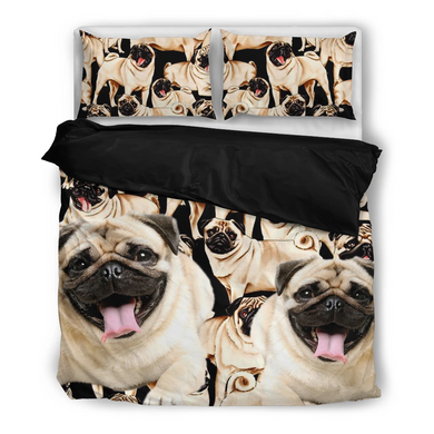 Love Dog Cute Pug Bedding Set