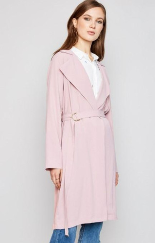 Helen Pink Pleated Duster Jacket