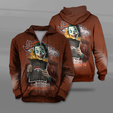 Denver Broncos Joker Zipper Hoodie Denver Broncos Joker Zipper Hoodie