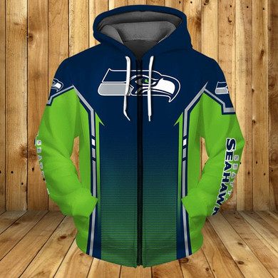 Seattle Seahawks Casual Zipper Hoodie Seattle Seahawks Casual Zipper Hoodie