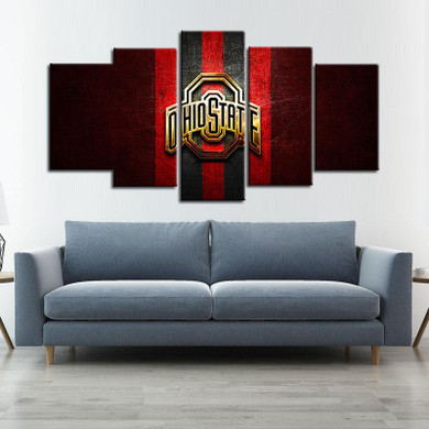 Ohio State Buckeyes Metal Look Canvas