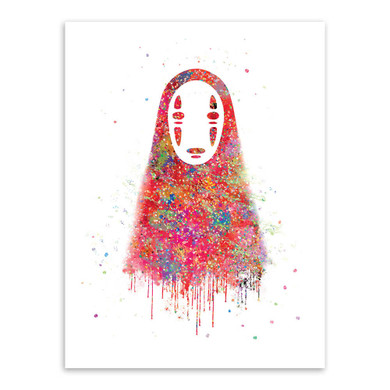 Original Watercolor No Face Japanese Hayao Miyazaki Anime Art Print Poster Abstract Wall Picture Canvas Painting Kids Room Decor