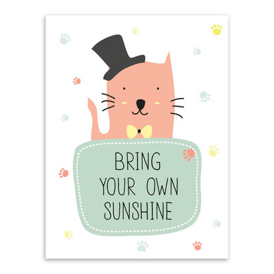 Modern Kawaii Animals Pet Cat Lion Quotes Canvas A4 Art Print Poster Nursery Wall Picture Kids Baby Room Decor Painting No Frame