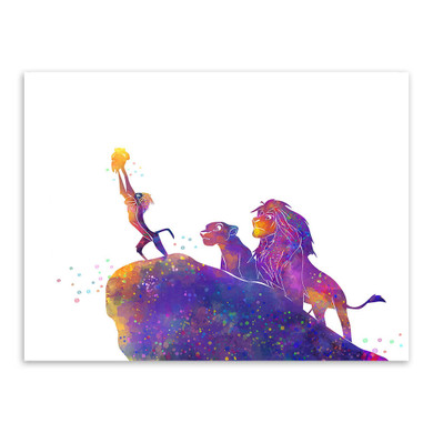 Watercolor Cartoon Pop Movie Animals Lion King Canvas A4 Art Print Poster Wall Pictures Kids Baby Room Deocr Painting No Frame