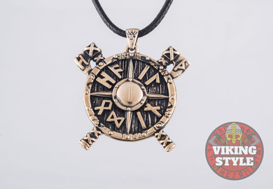 Viking Shield & Axe Pendant - Bronze Viking Shield & Axe Pendant - Bronze